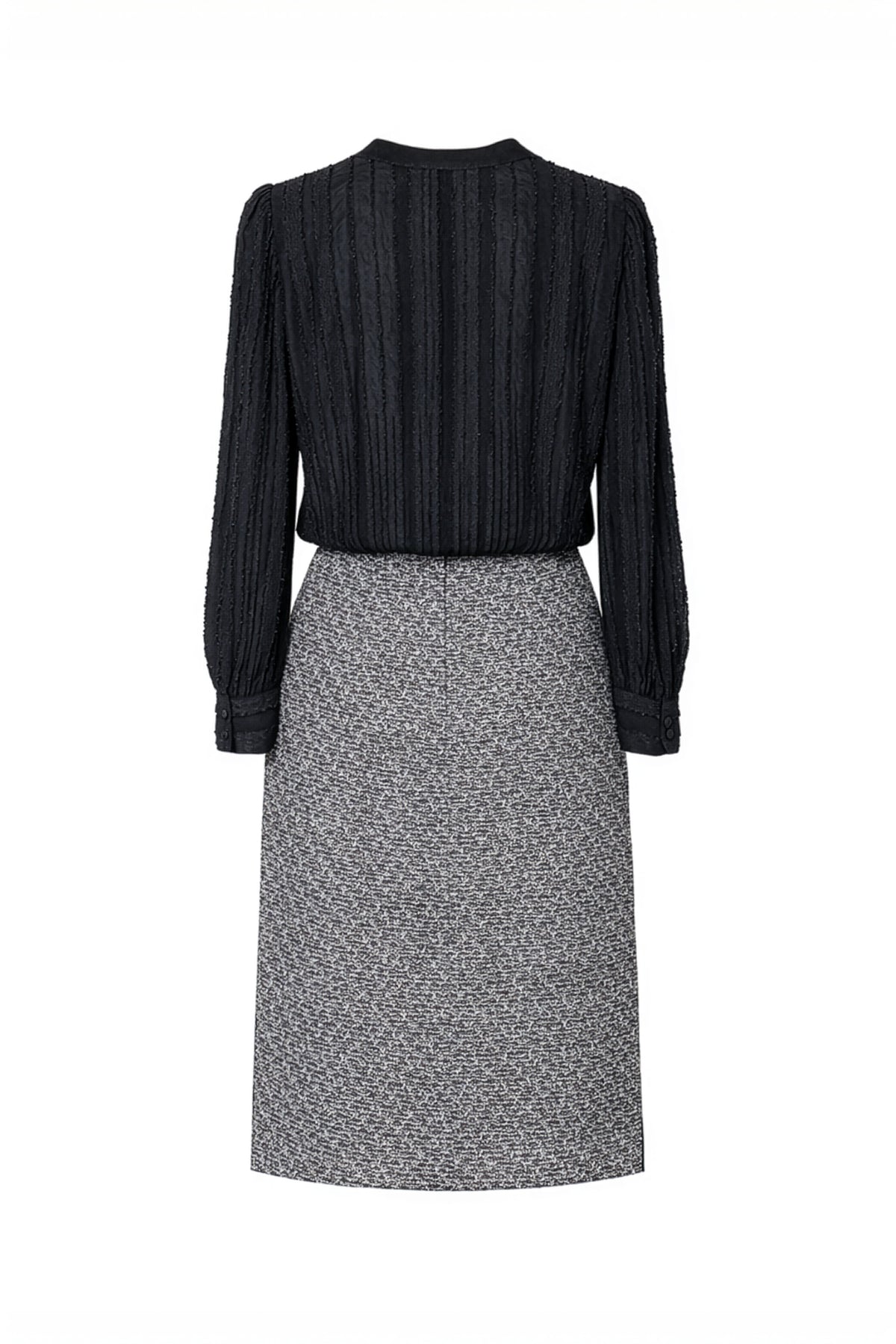 VIANA Signature Monochrome Set – Black & Grey - skirt set - styled view
