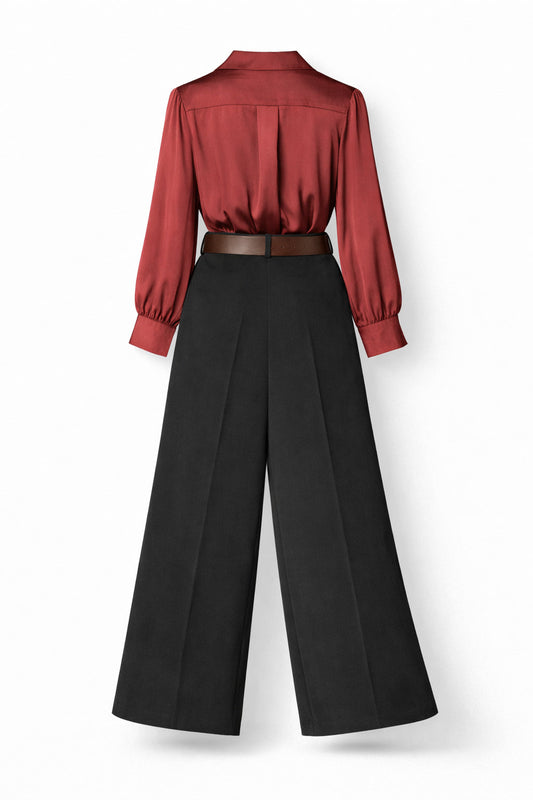 VIANA Signature Power Set in Burgundy and Black - styled view