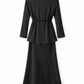 VIANA Satin Layered Maxi Set – Black