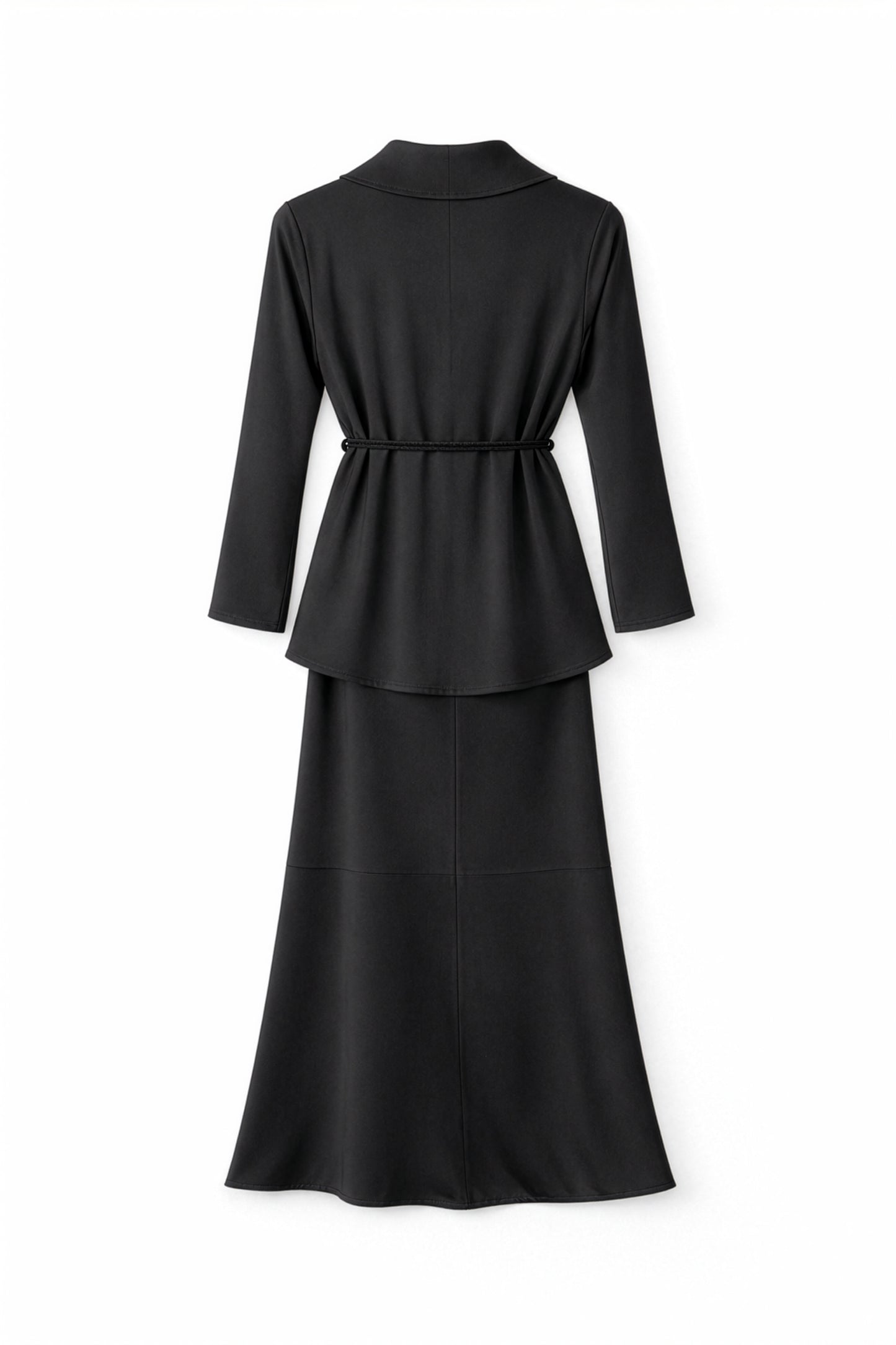 VIANA Satin Layered Maxi Set – Black