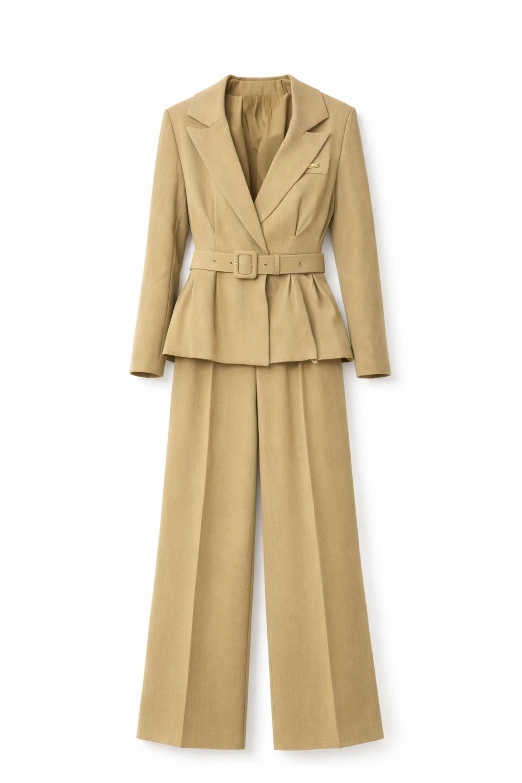 VIANA Signature Tailored Set – Sand - two-piece workwear set - detail view
