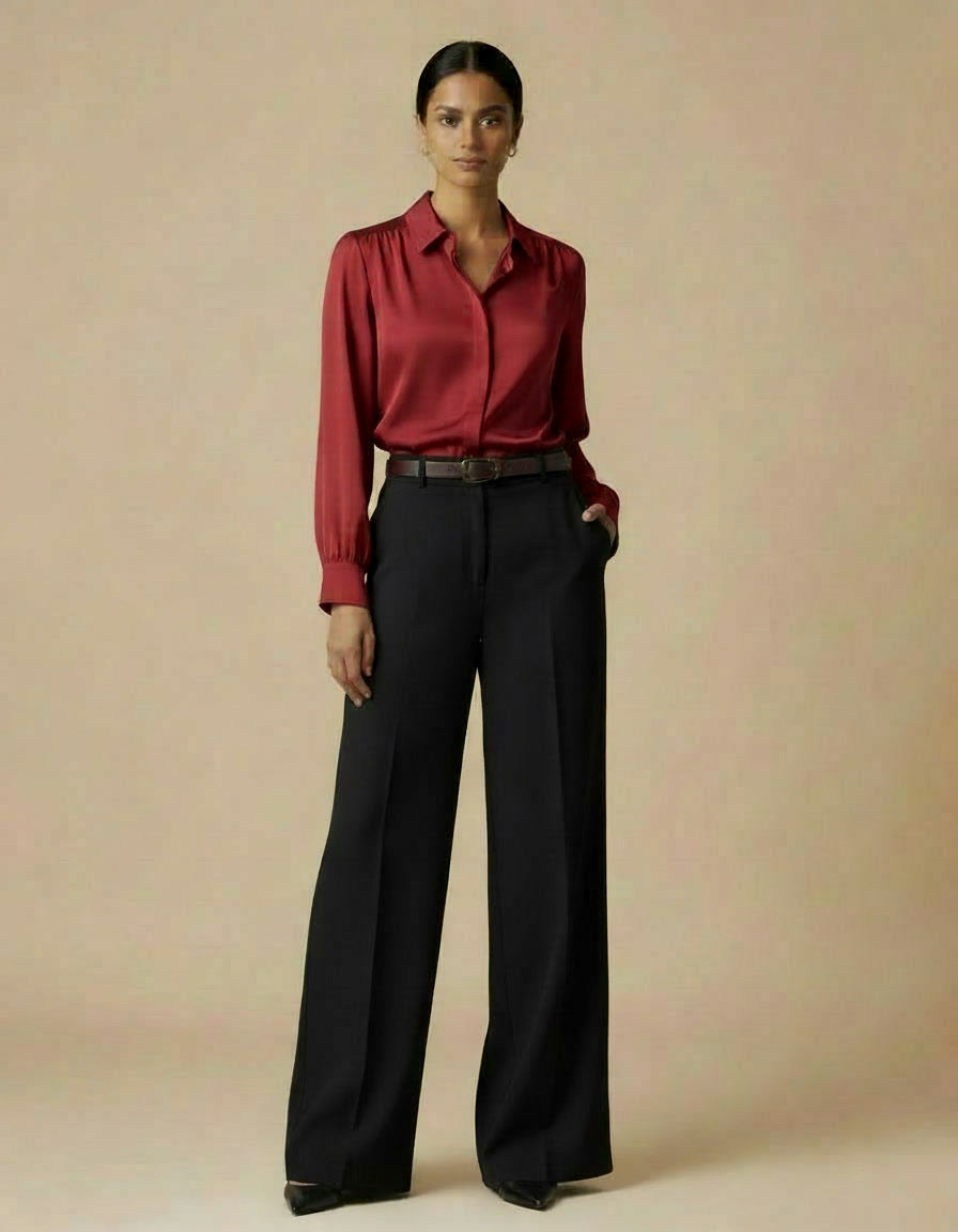 VIANA Signature Power Set in Burgundy and Black - two-piece workwear set