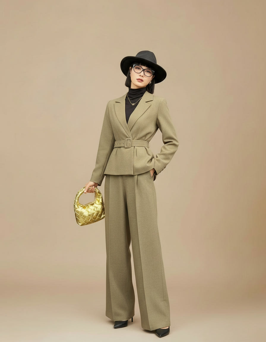 VIANA Signature Tailored Set – Sand - two-piece workwear set